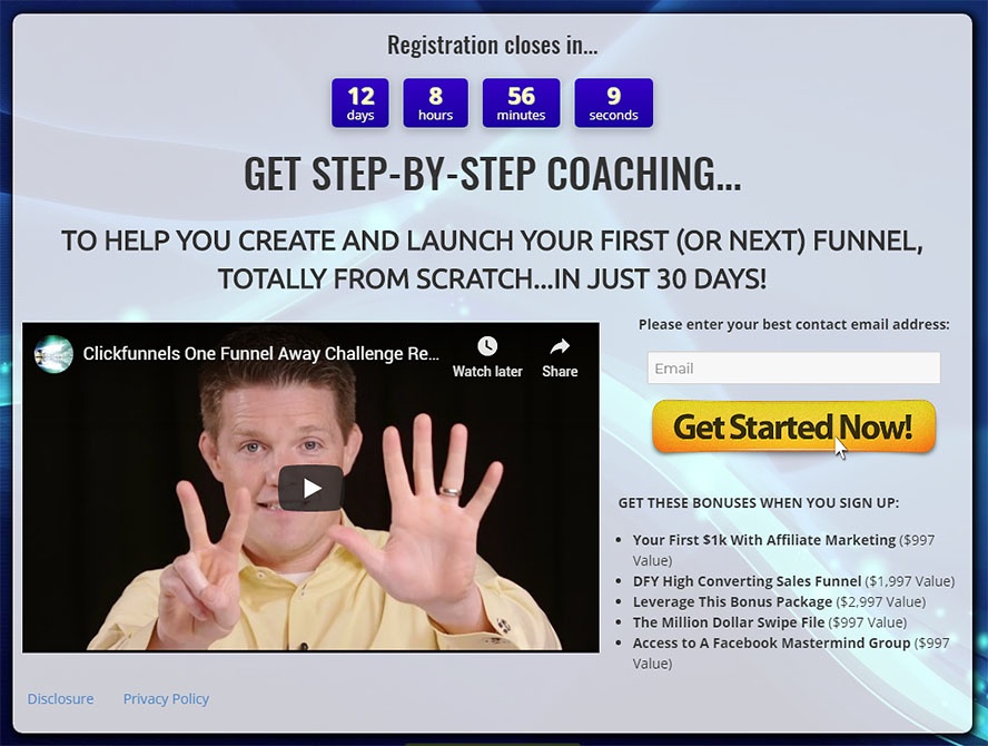 The One Funnel Away Landing Page Built with InstaBuilder 2.0
